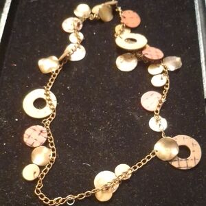 Elegant Gold-Tone Necklace with Circular Accents